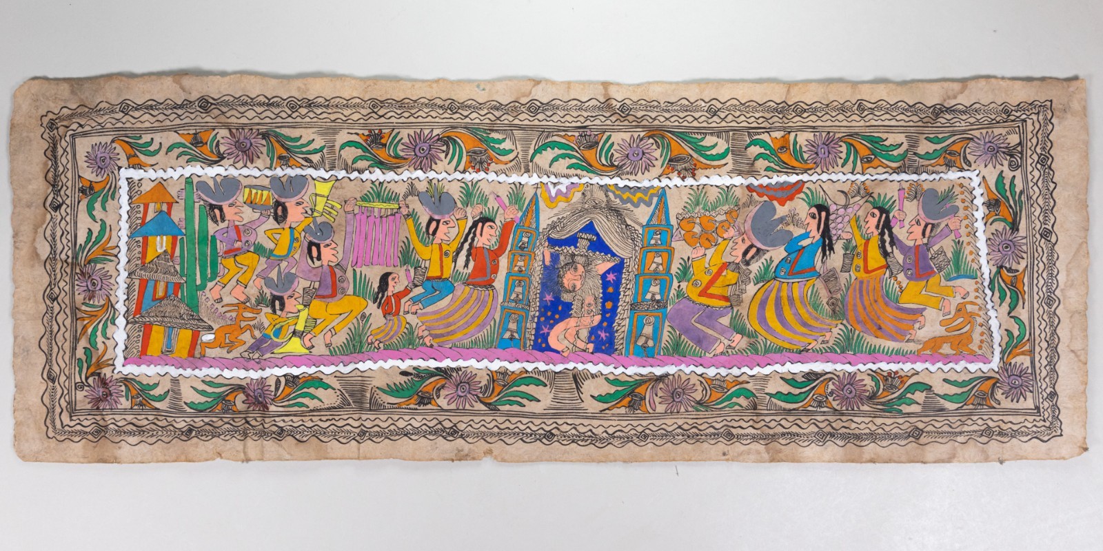 Vintage Indigenous Mexican Amate Painting - Jesus Christ