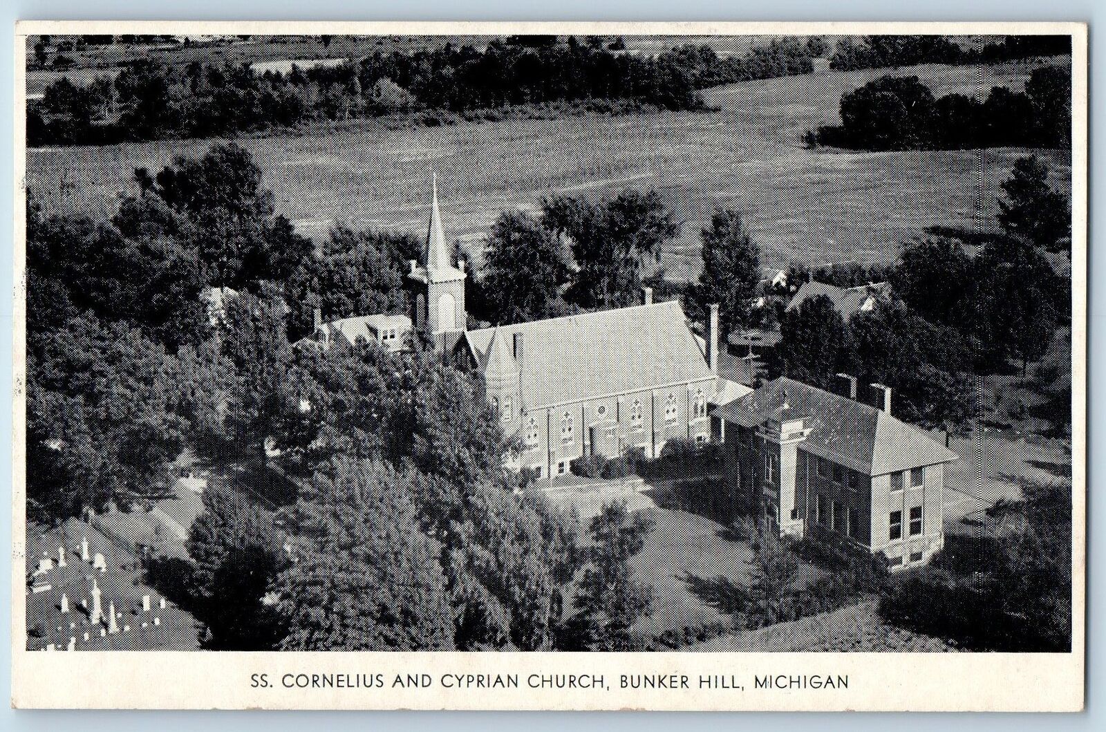 Bunker Hill Michigan MI Postcard SS Cornelius And Cyprian Church c1960s Vintage