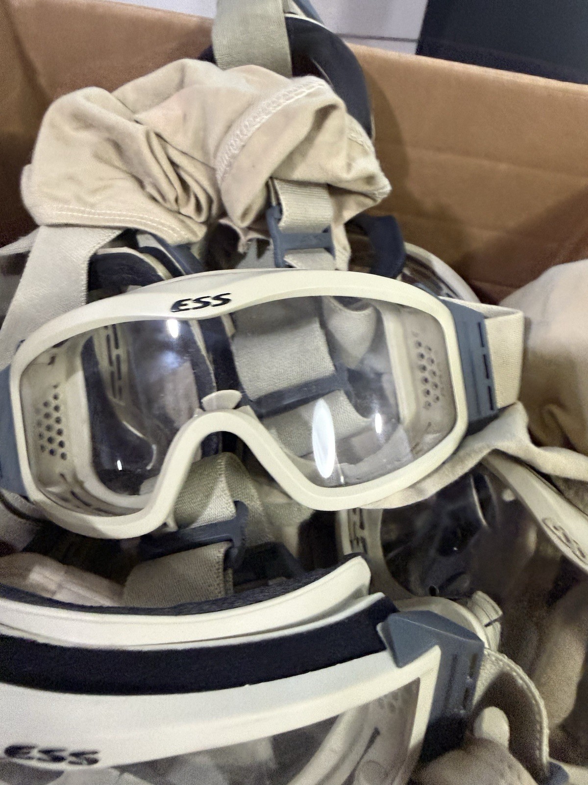 USGI ESS Profile NVG Tan Goggles Clear Lens Only w/ Carrying Case 1PC