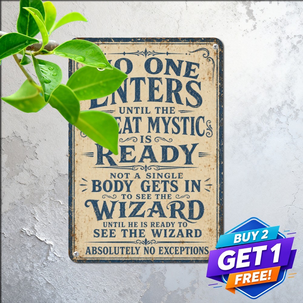 Nobody Sees The Wizard Emerald City Fantasy Classic Metal Wall Tin Sign Art
