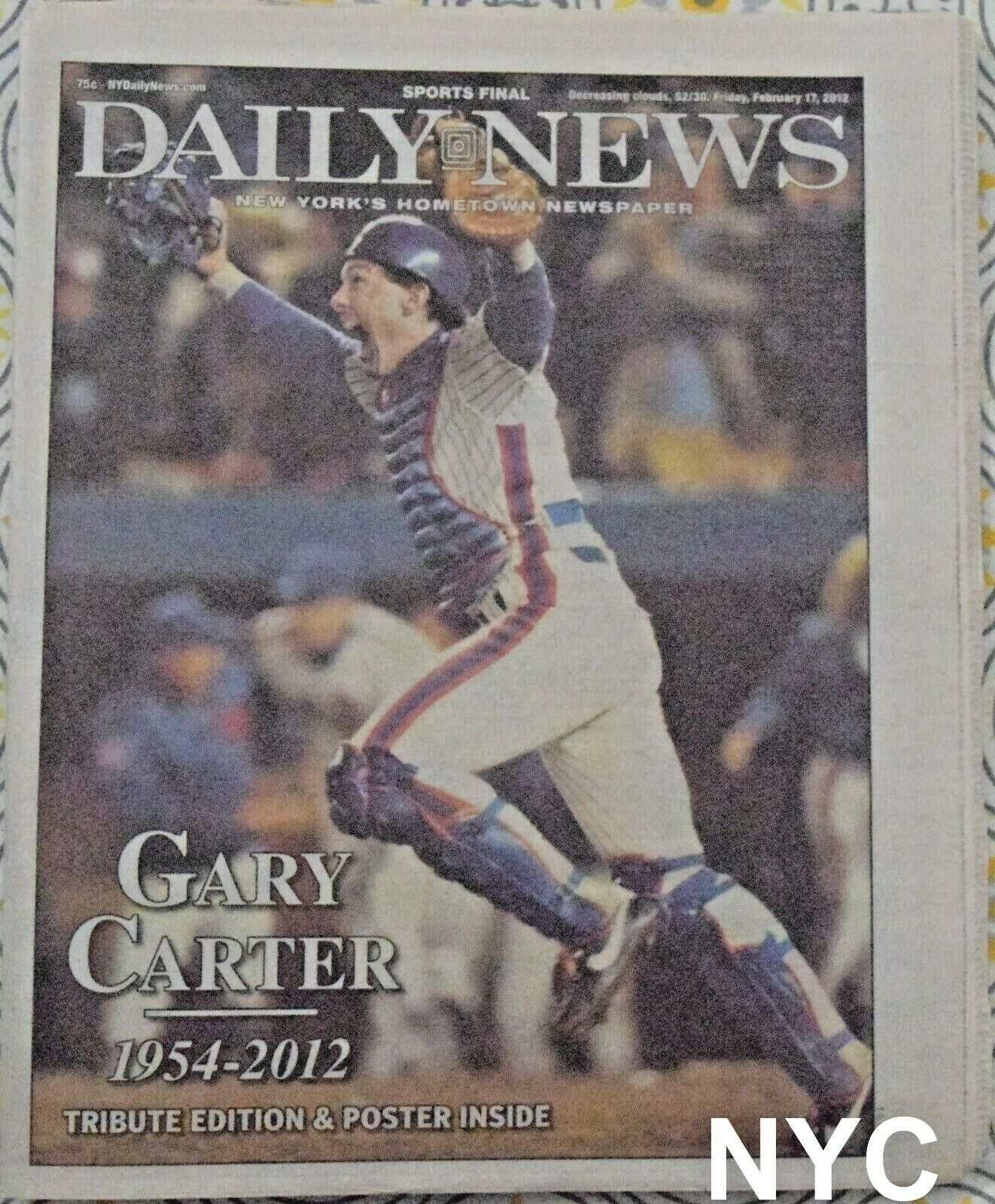 Gary Carter Dead Ny Daily News February 17 2012 🔥