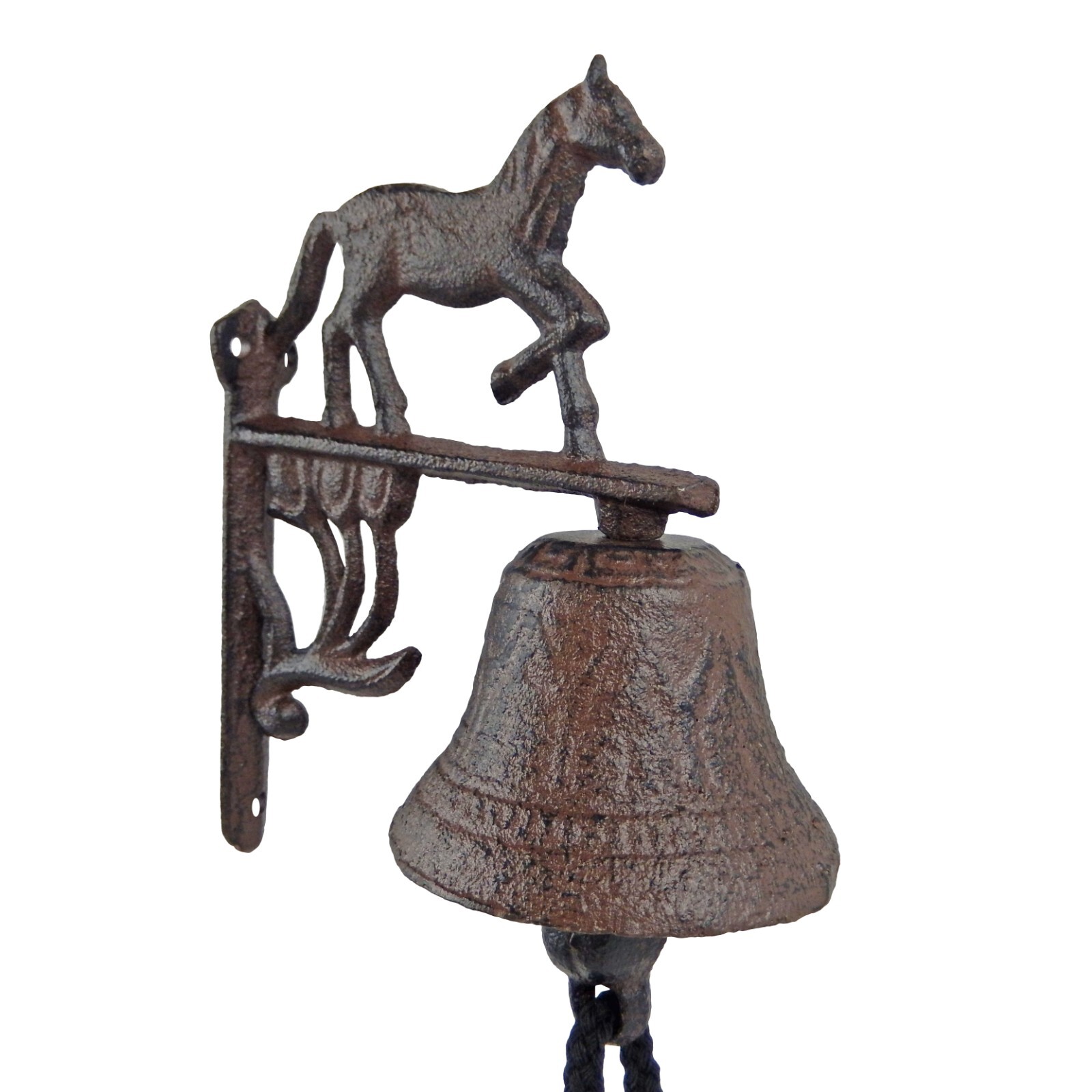 Small Horse Dinner Bell Cast Iron Wall Mounted Antique Style Rustic Western Small Horse Dinner Bell Cast Iron Wall Mounted Antique Style Rustic Western