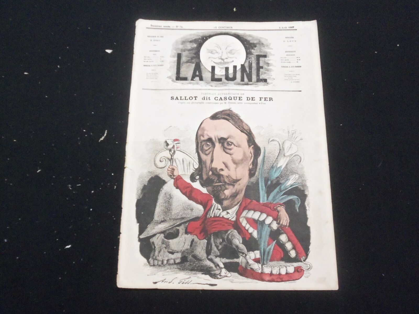1867 AUGUST 4 LA LUNE NEWSPAPER - SALLOT DIT CASQUE DE FER - FRENCH - FR 2881
