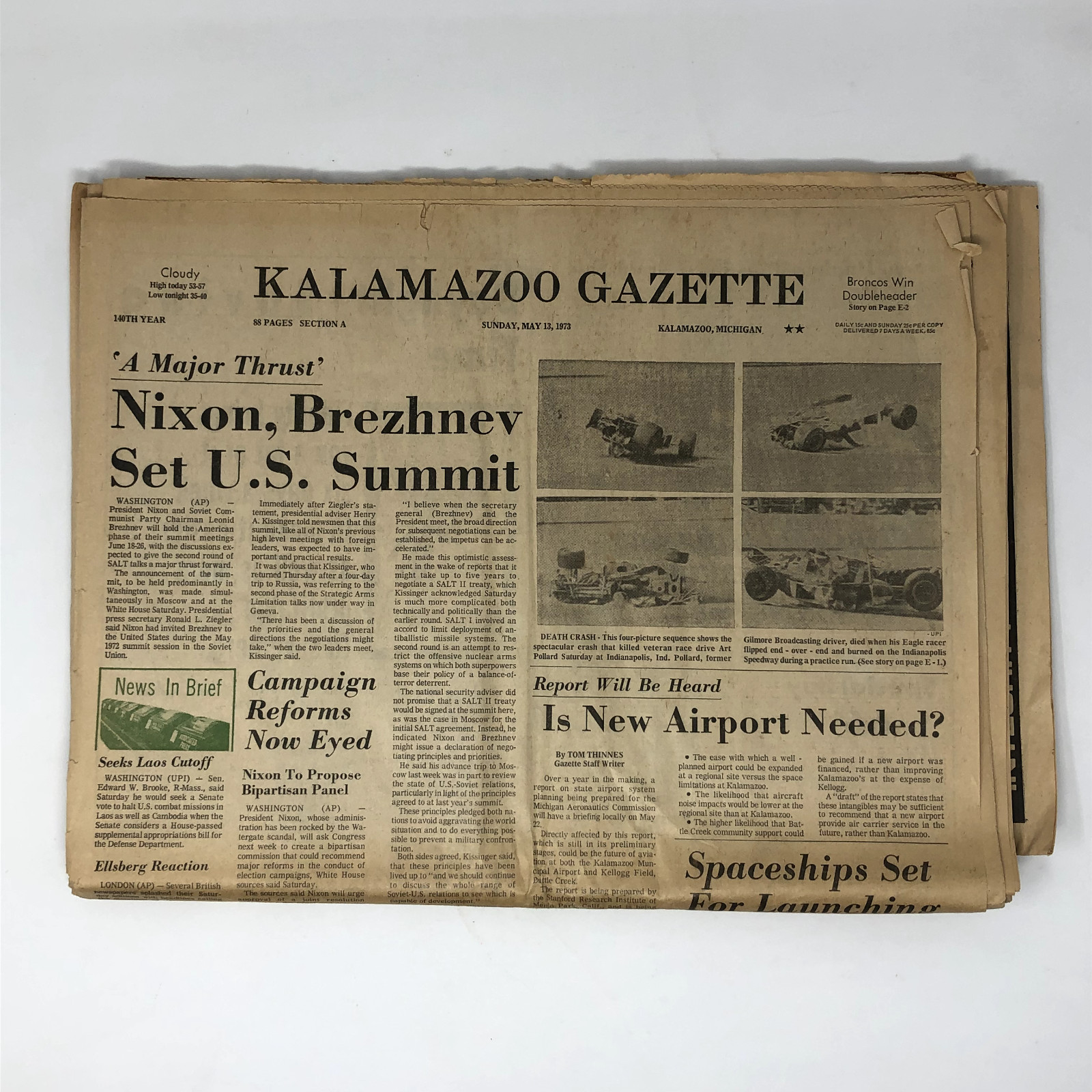 13 Part Kalamazoo Gazette Newspapers May 13, 1973 Navy Women Nixon Skylab Space 13 Part Kalamazoo Gazette Newspapers May 13, 1973 Navy Women Nixon Skylab Space