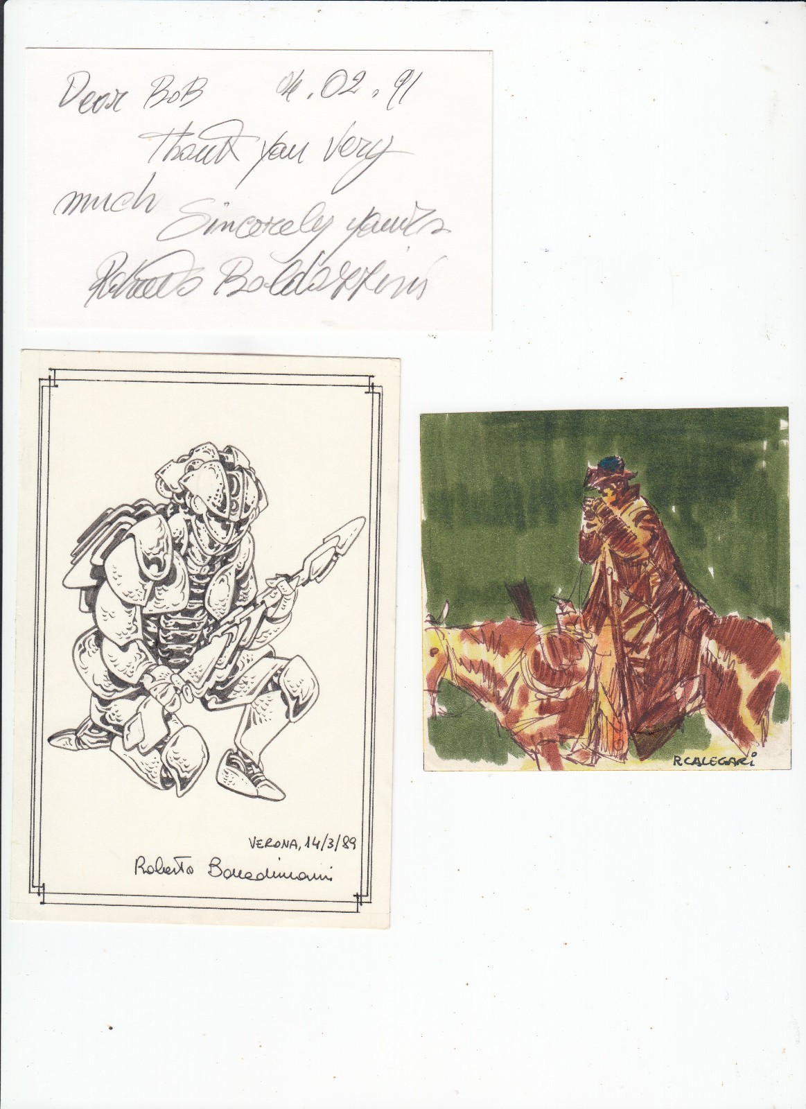 Lot of 4 Italian Cartoonists SIGNED AUTOGRAPHED & Drawings Roberto Baldazzini Lot of 4 Italian Cartoonists SIGNED AUTOGRAPHED & Drawings Roberto Baldazzini
