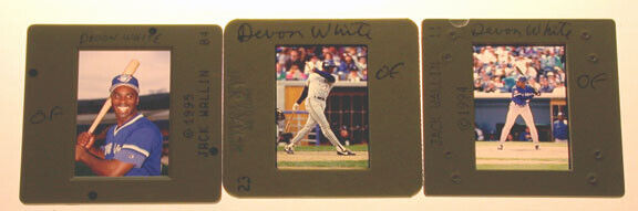 1994-95 MLB Toronto Blue Jays Devon White 3 Photo Slide Negatives by J Wallin