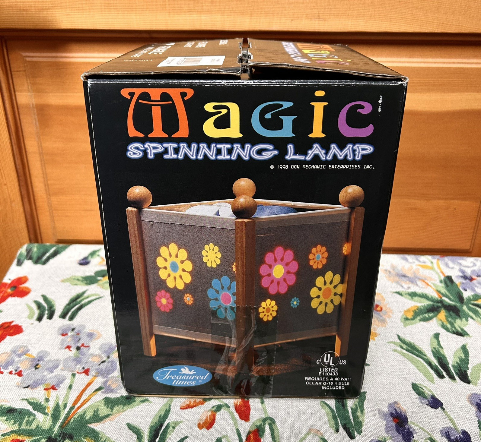 NEW VTG 90s/Y2K Retro Magic Spinning Lamp Treasured Times Flower Hippie Dopamine