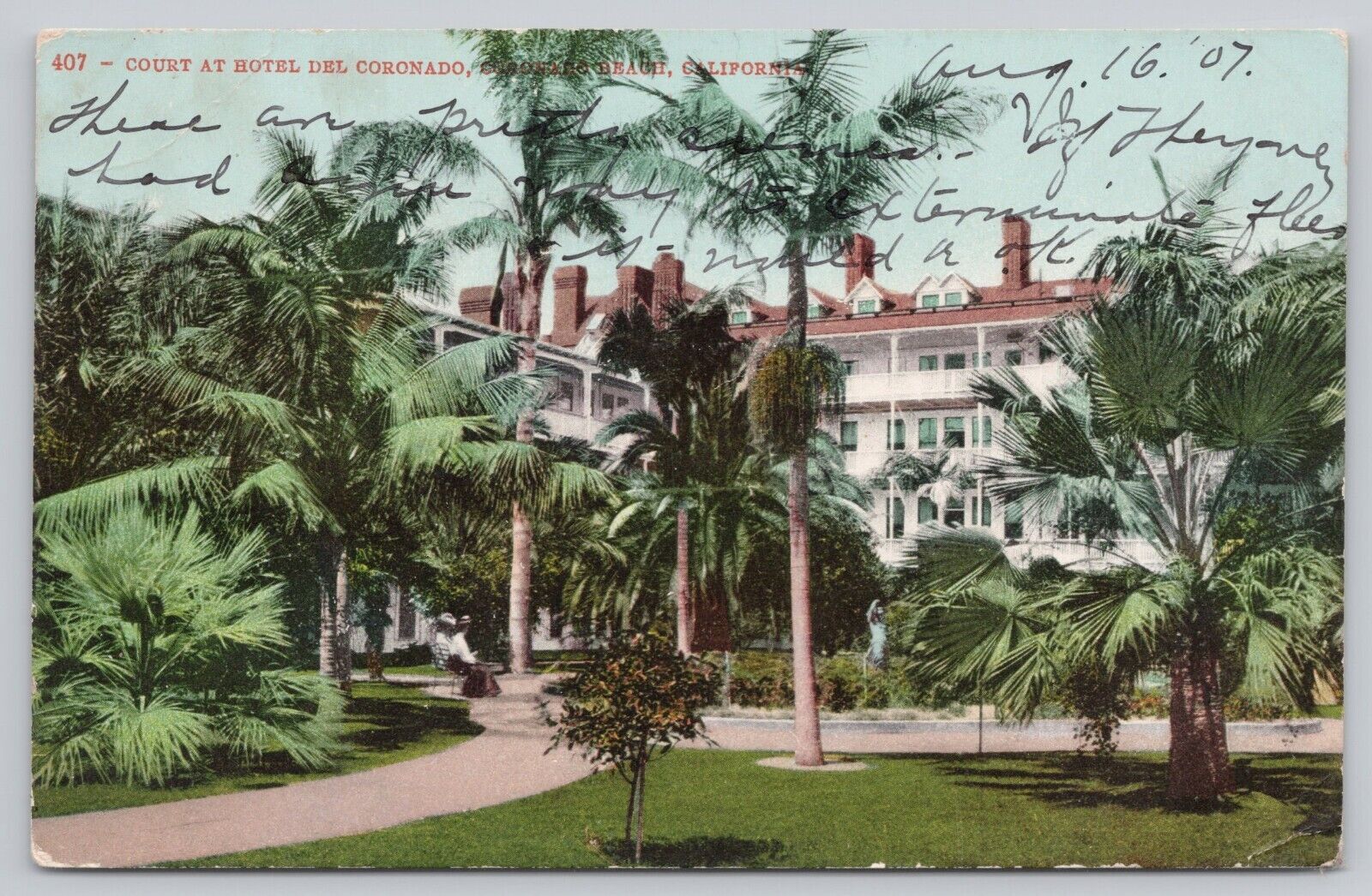 Hotel Del Coronado San Diego County California Vintage Lithograph Postcard