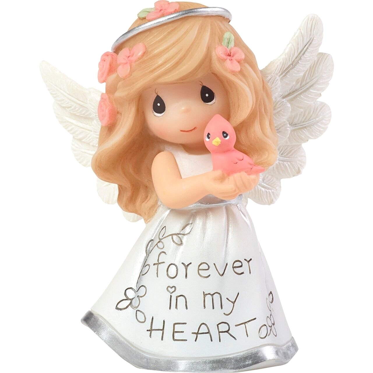 ✿ New PRECIOUS MOMENTS Figurine FOREVER IN MY HEART Angel Memorial Statue 183428