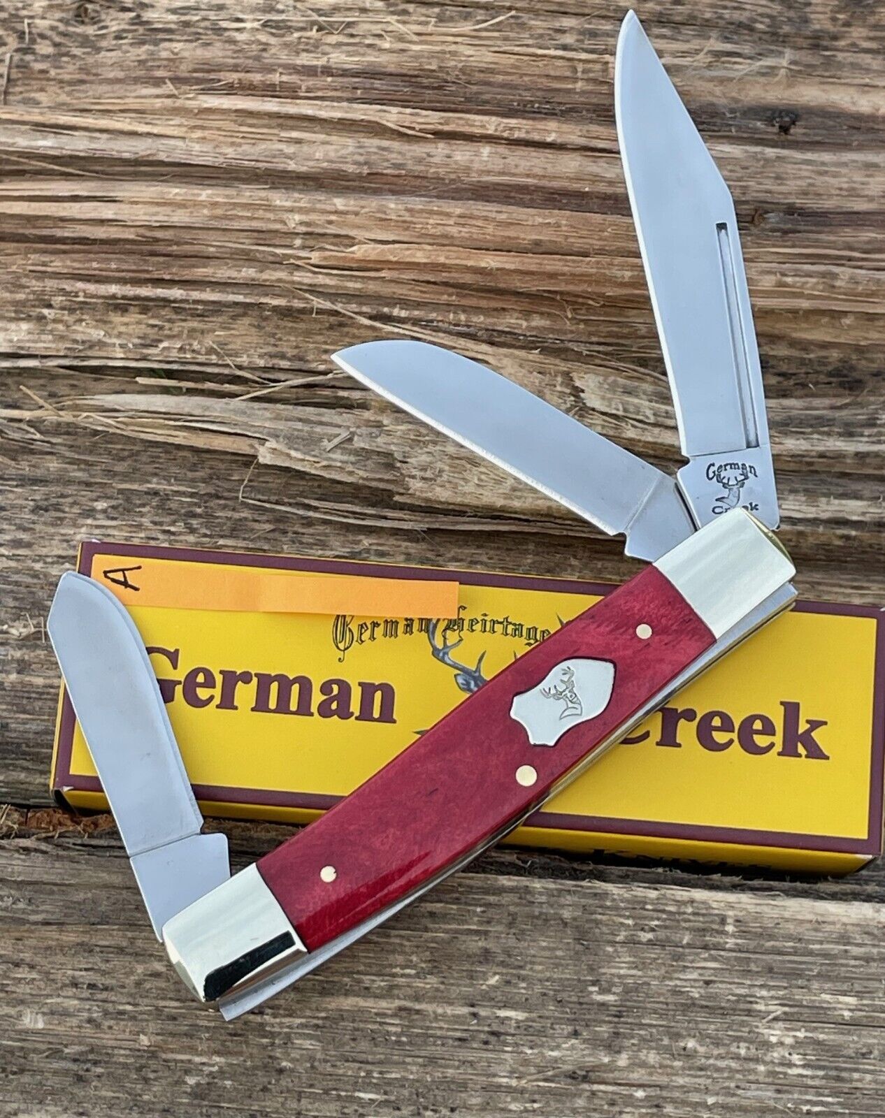 GERMAN CREEK *a SMOOTH RED SMALL STOCKMAN KNIFE KNIVES