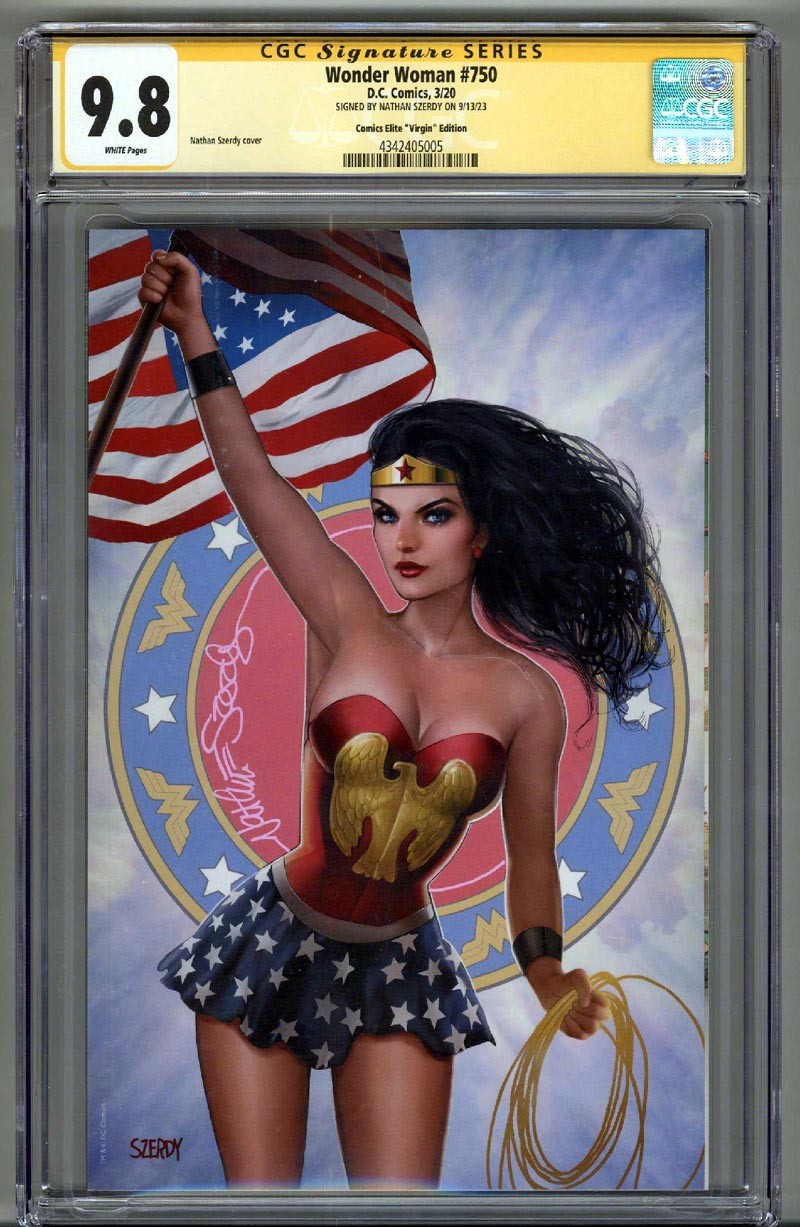 WONDER WOMAN #750 CGC 9.8 SS SIGNED NATHAN SZERDY VIRGIN VARIANT LOW POP 10 RARE