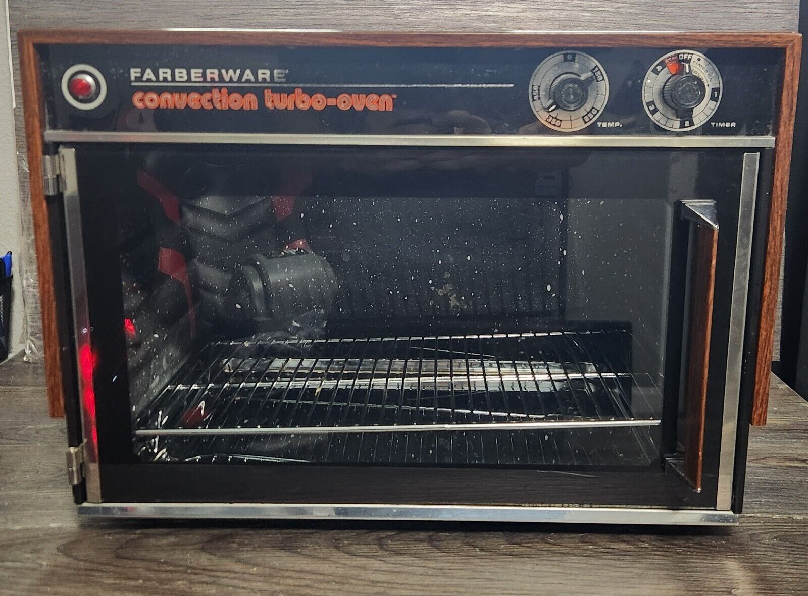 Vintage Farberware Convection Turbo Oven Model 460 Woodgrain Tested Working