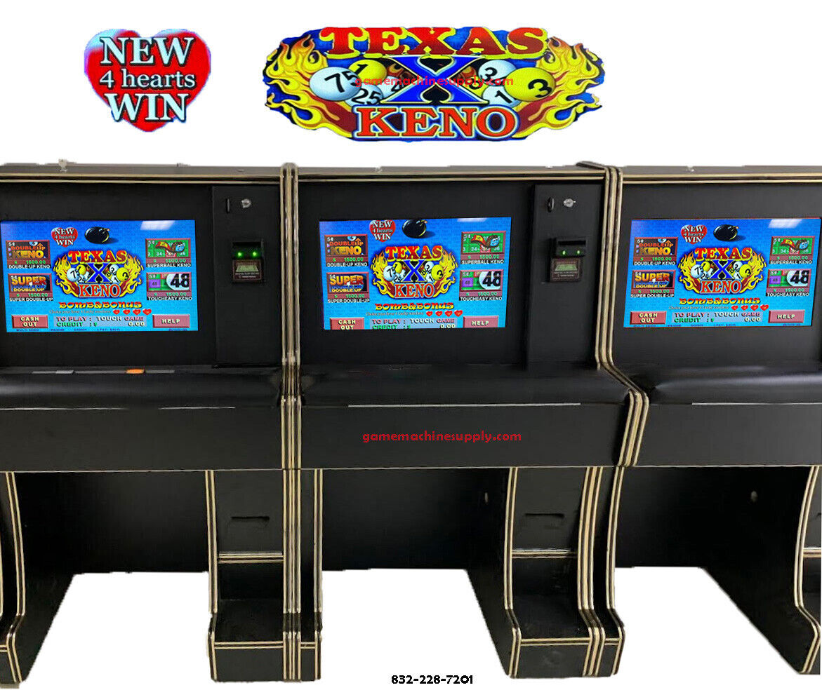 (NEW) Texas Keno 4-Heart Bonus Game Machine with Wide 22\