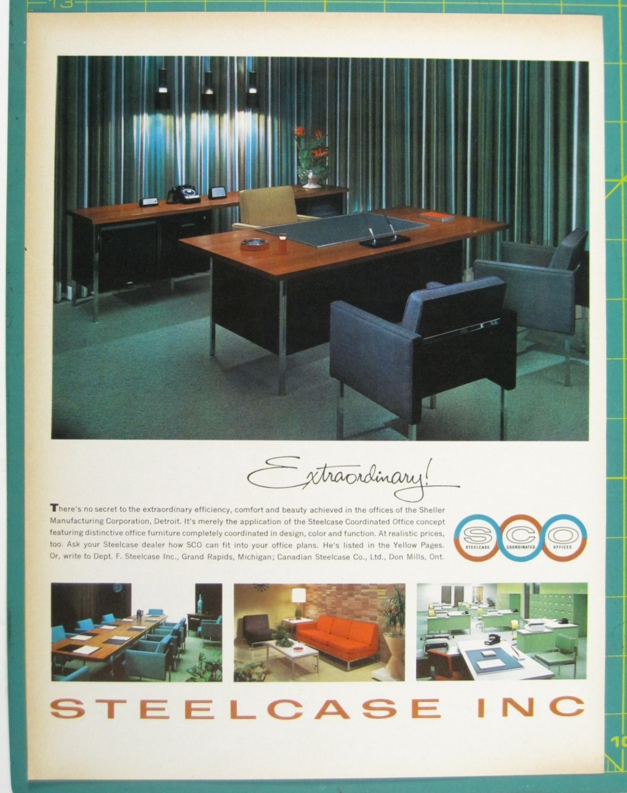 Print Ad Steelcase MOD Mid Century Office Furniture Modern 1960s Interior Style