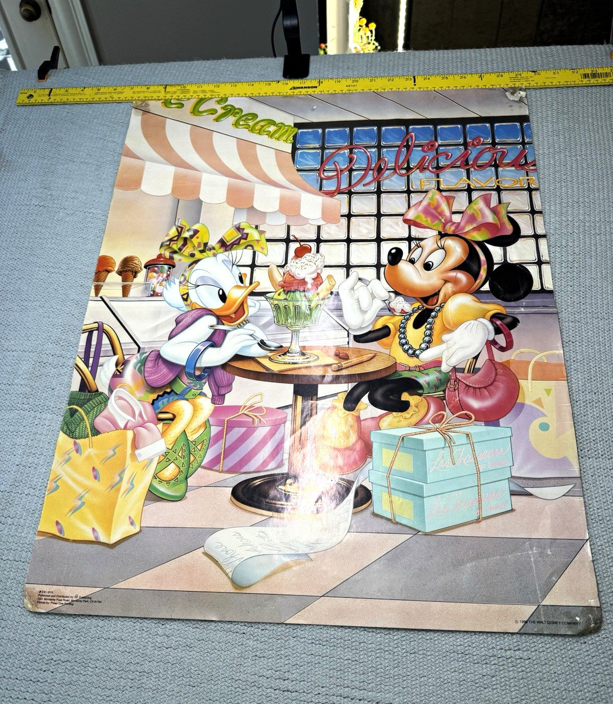 Vintage 1986 Disney Minnie Mouse Daisy Duck Ice Cream Poster OSP 22x28