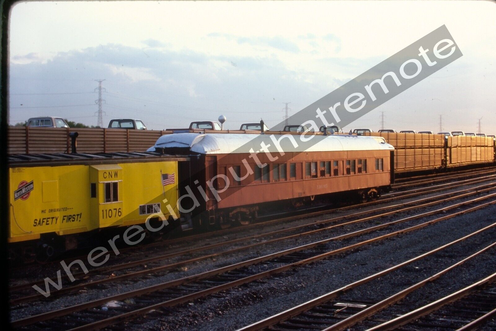 Original Slide Chicago & Northwestern CNW X300915 Proviso ILL 1982