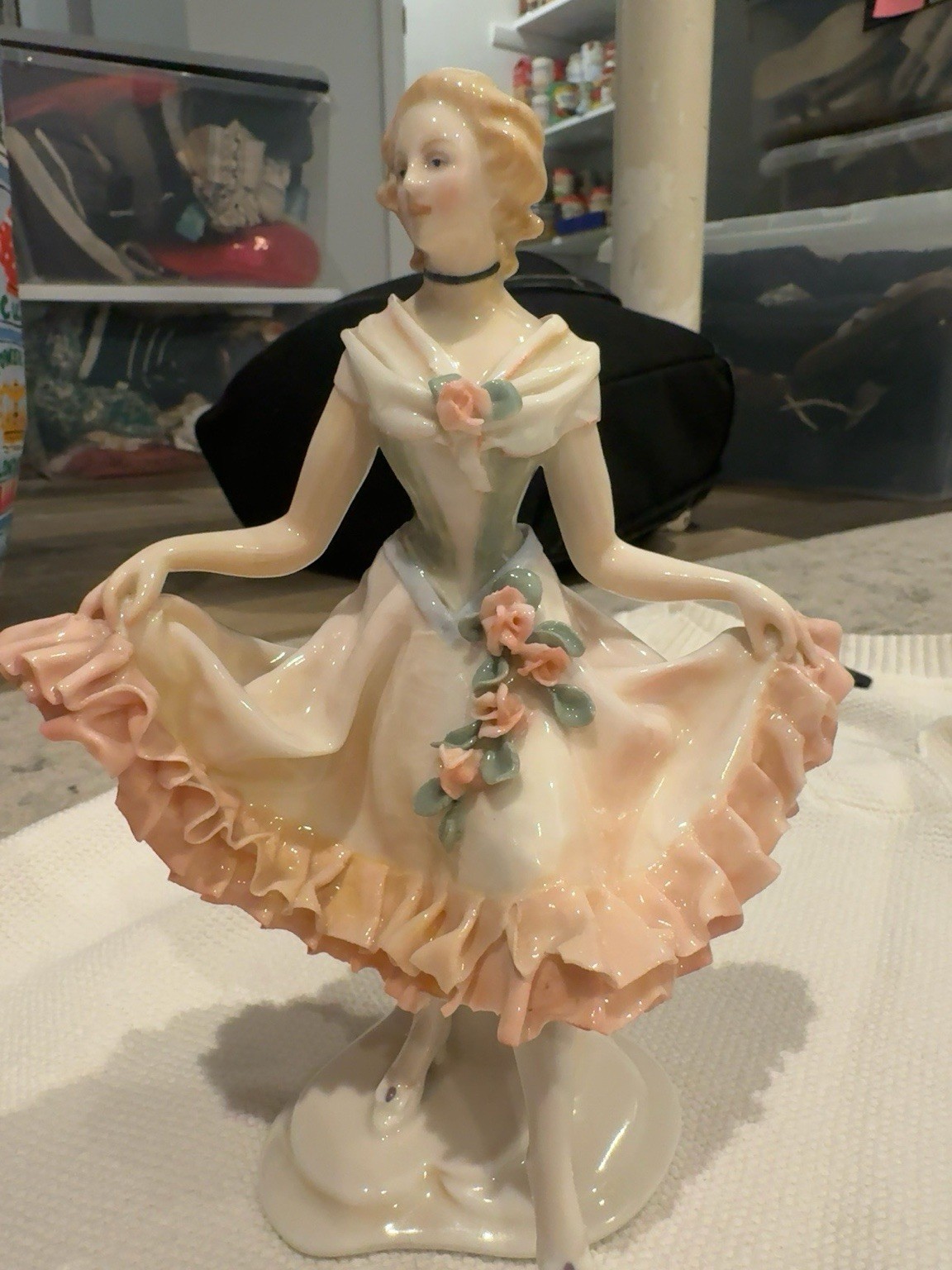 Vintage ENS Bohemian Dancing Porcelain Lady Figurine Hand Painted Germany Czech Vintage ENS Bohemian Dancing Porcelain Lady Figurine Hand Painted Germany Czech