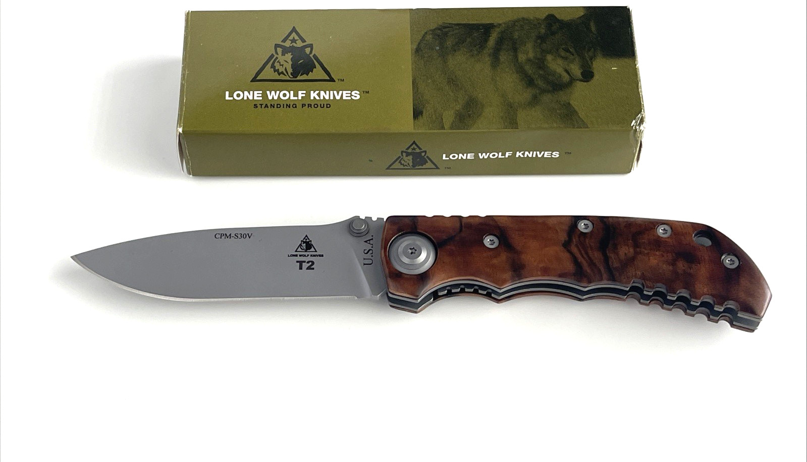 Lone Wolf LC14690 Harsey T2 Ranger Folding Knife CPM-S30V Titanium Walnut USA Lone Wolf LC14690 Harsey T2 Ranger Folding Knife CPM-S30V Titanium Walnut USA