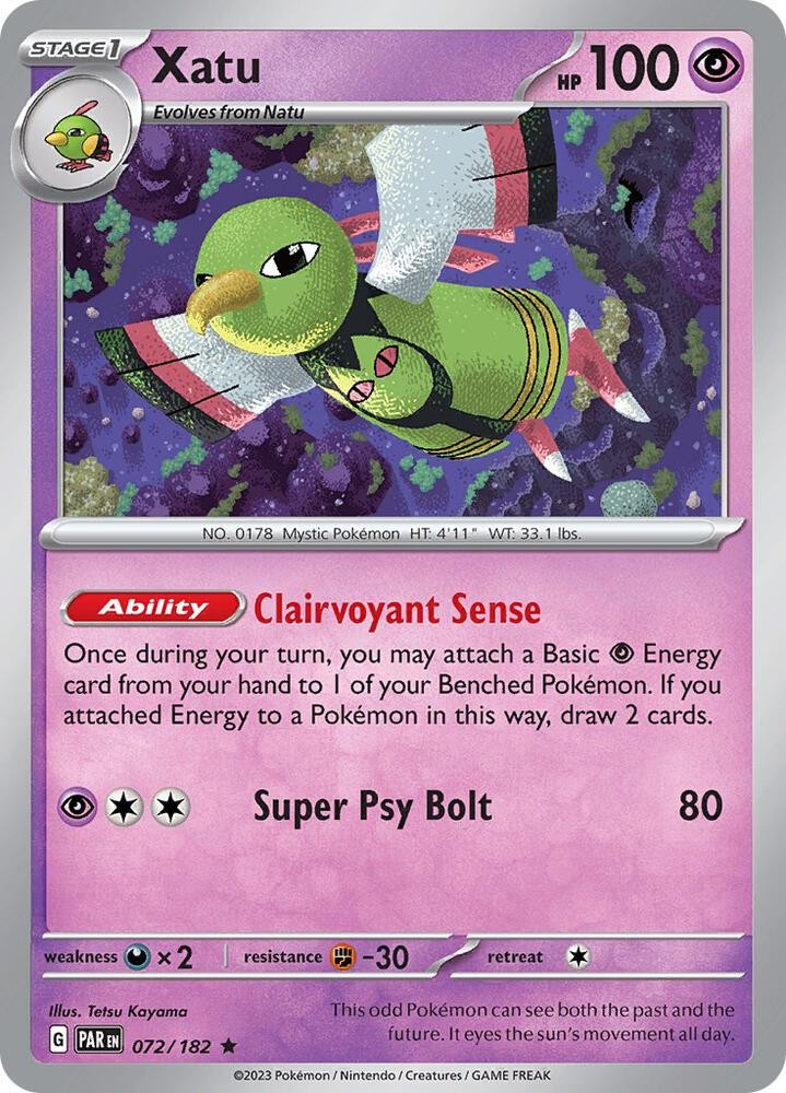 Xatu Rare Reverse Holo PAR 072/182 NM