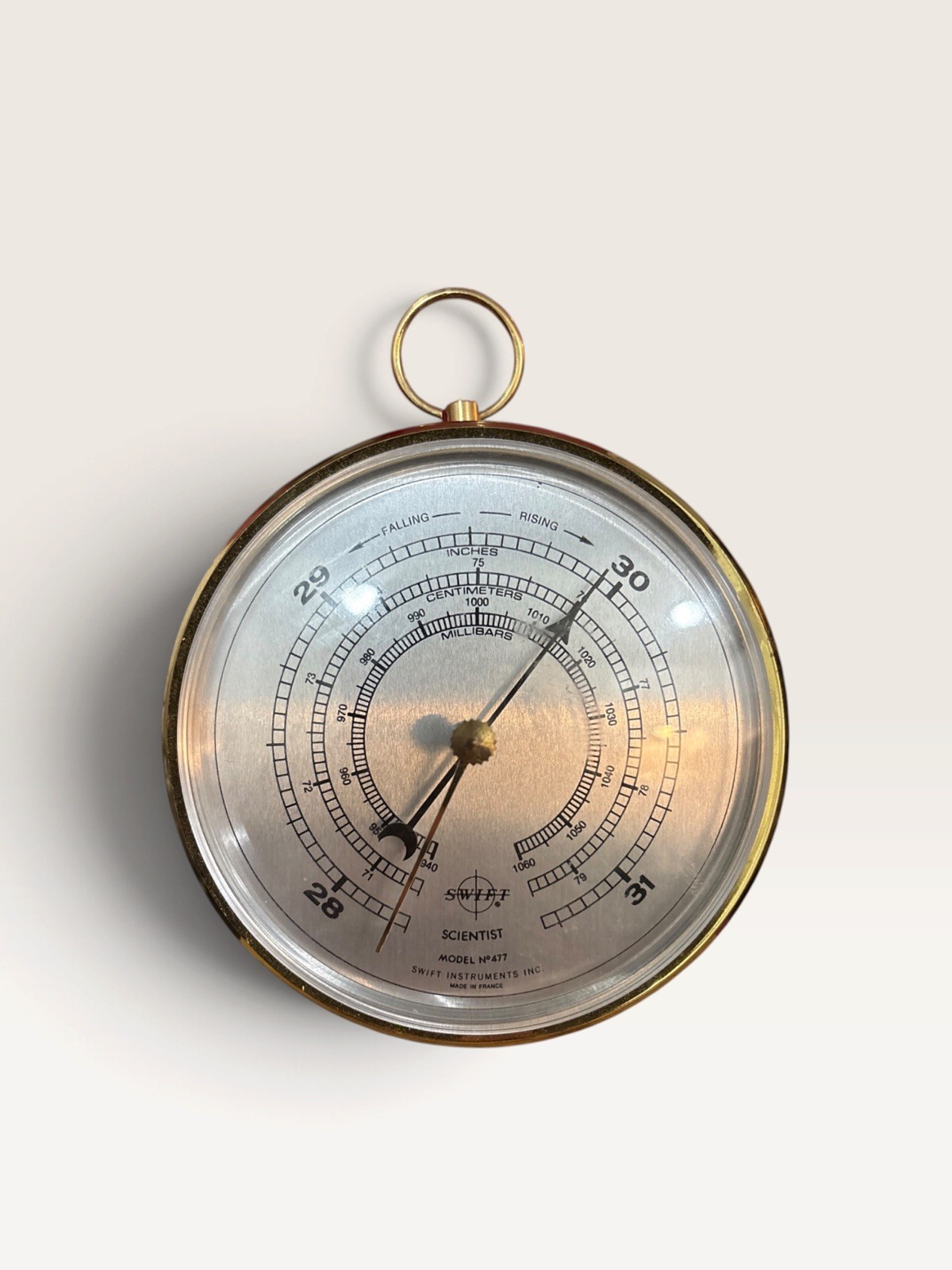Vintage Barometer by Swift Scientist, Model No. 477 Barometer - Made in France