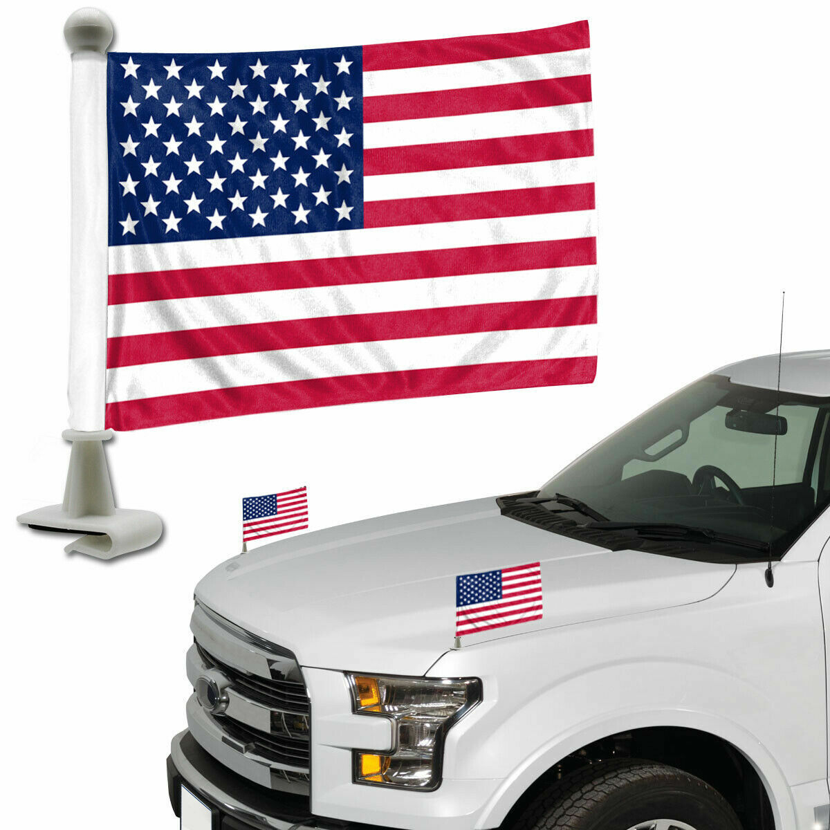 United States of America Ambassador Car Flag Set