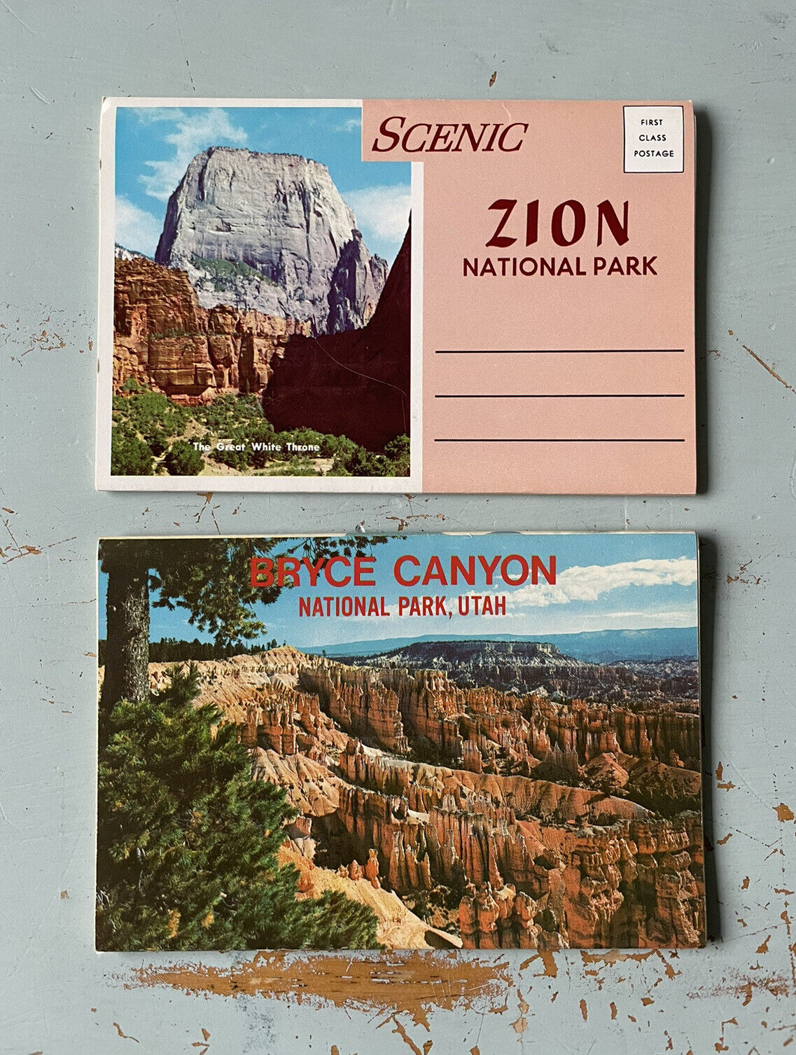 Vintage Postcard Zion National Park Bryce Canyon Landscape Lithos 1980’s