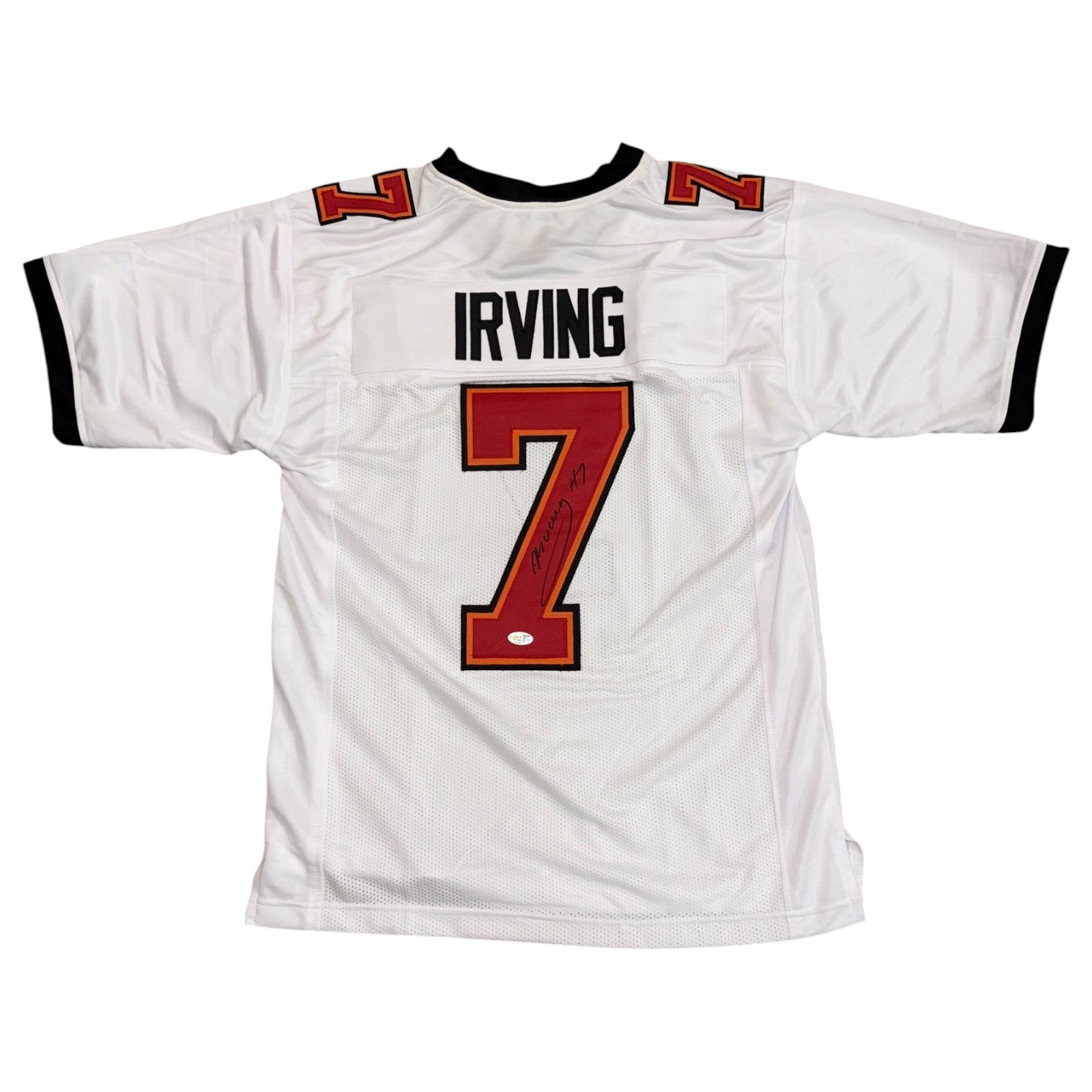 Bucky Irving Autographed Tampa Bay (White #7) Custom Stitched Jersey - JSA Bucky Irving Autographed Tampa Bay (White #7) Custom Stitched Jersey - JSA