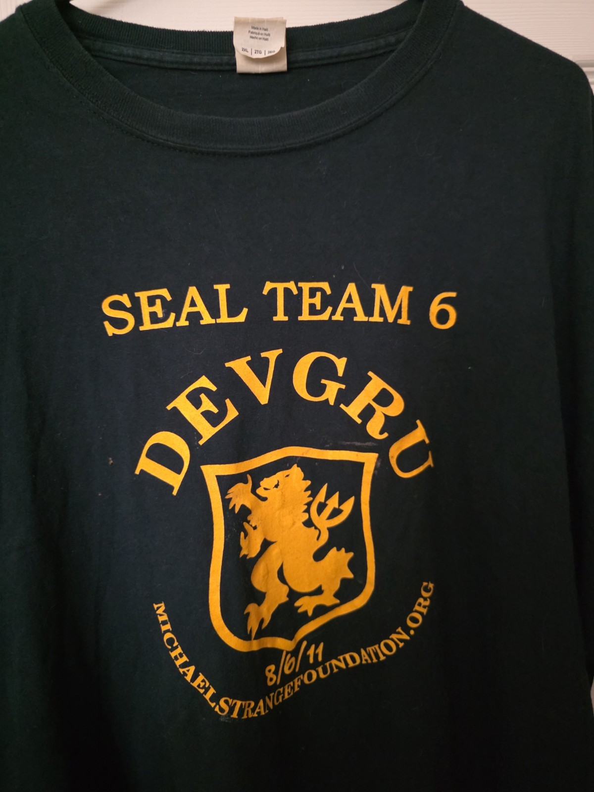 2XL DEVGRU SEAL TEAM Extortion 17 Aug 8 2011  Michael Strange Foundation Shirt