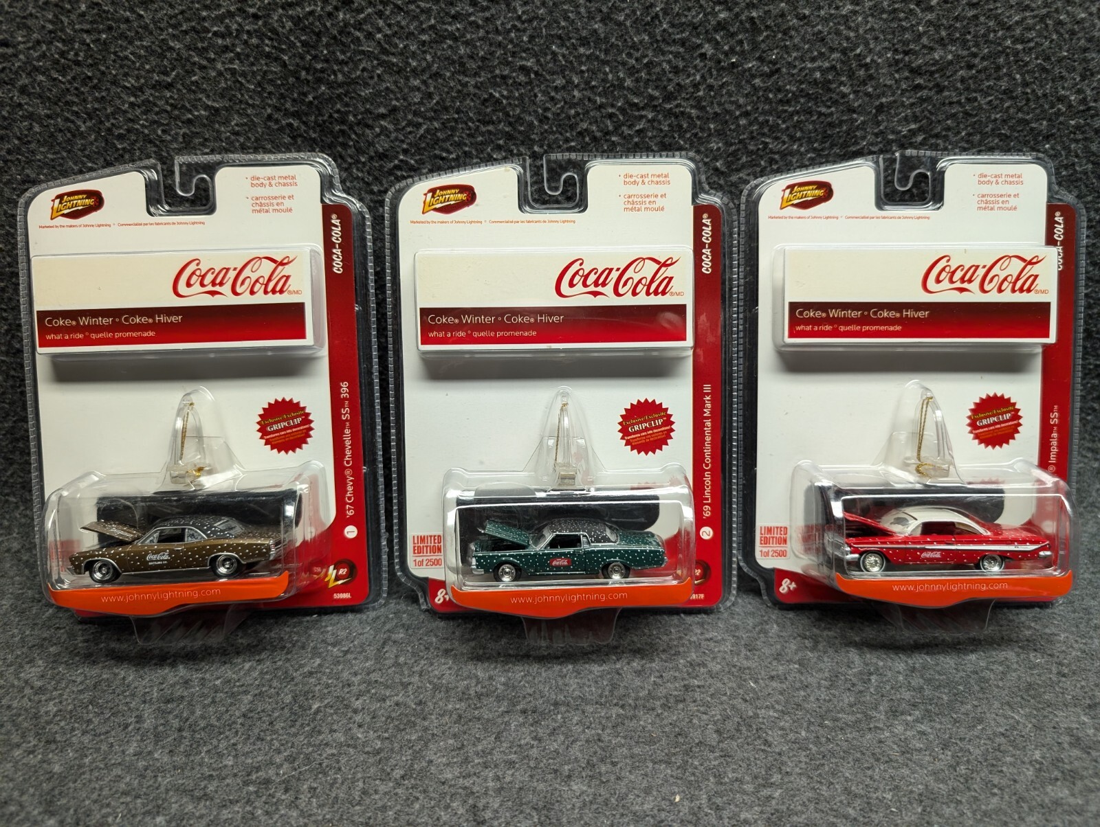 2008 Johnny Lightning Coca-Cola COKE WINTER Die-Cast cars set of 3, 1 of 2500