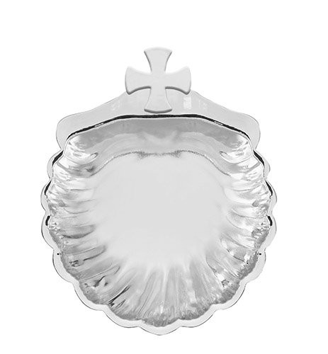 Baptism Gift Engravable Rhodium Plated Gift-Boxed Silver Shell, 5 Baptism Gift Engravable Rhodium Plated Gift-Boxed Silver Shell, 5