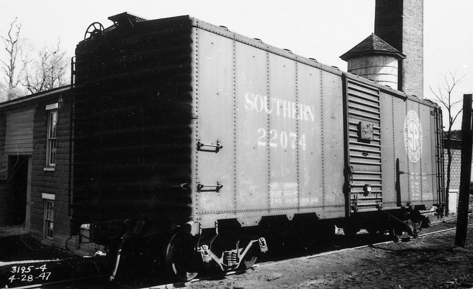 sou southern box car 22074 mounted copy negative