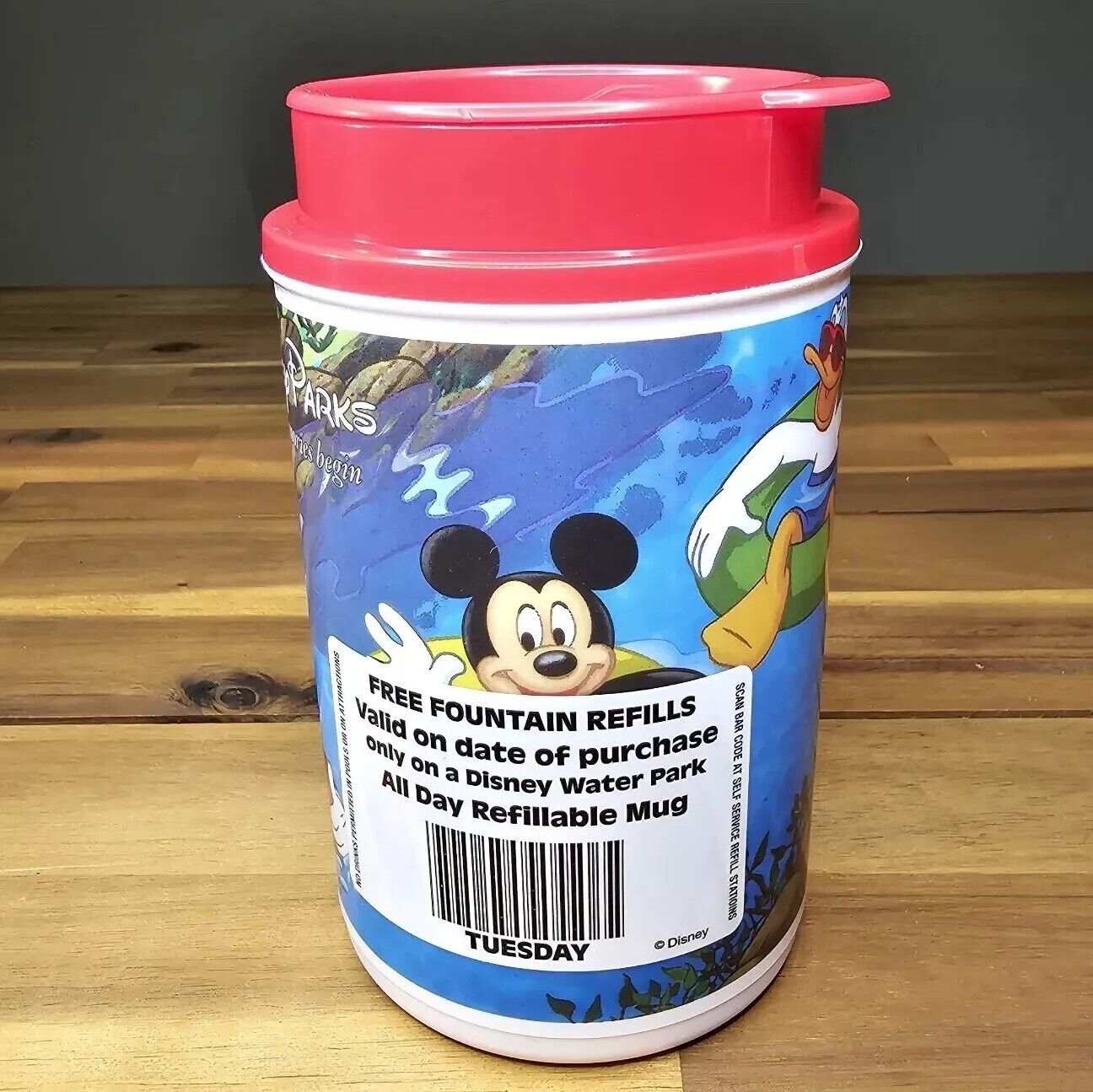 Vintage Whirly Disney Souvenir Cup Mug Original Drink Pass Sticker USA Made