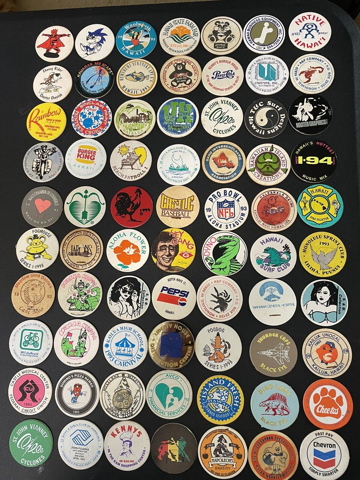 Pogs Vintage Hawaii Lot Of 70 1990’s Collectibles Souvenirs From The Aloha State