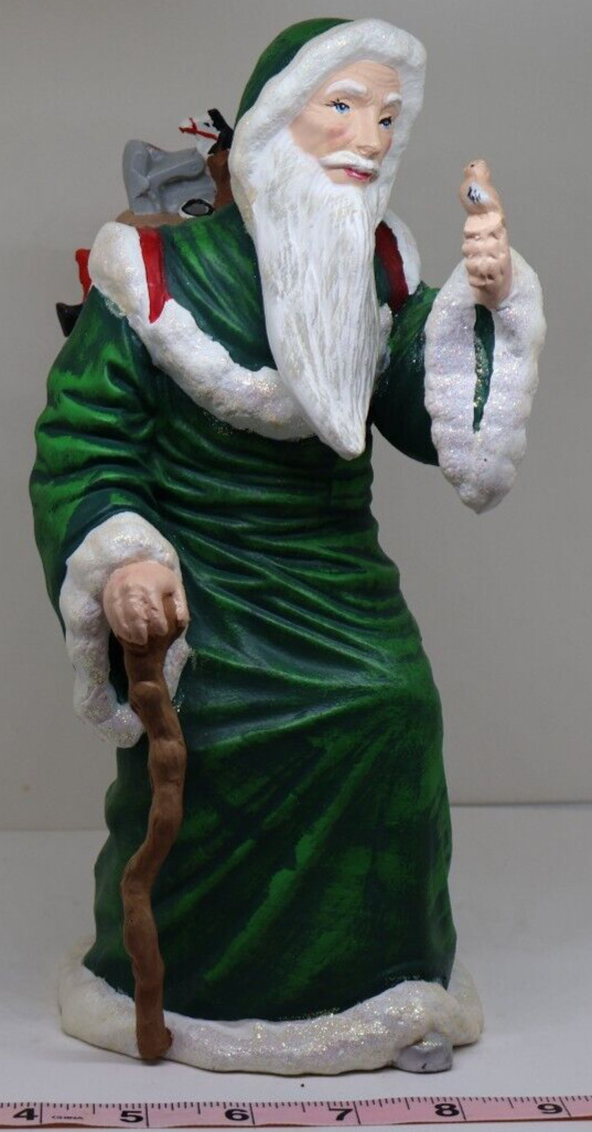 Rare St. Nicholas with Bird and Gifts Statue