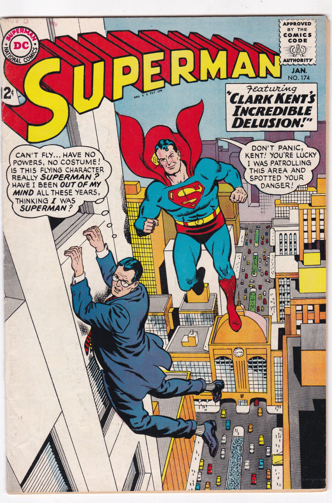 SUPERMAN #174 FINE/VFINE 7.0 INCREDIBLE DELUSION Curt Swan Art DC COMICS 1965
