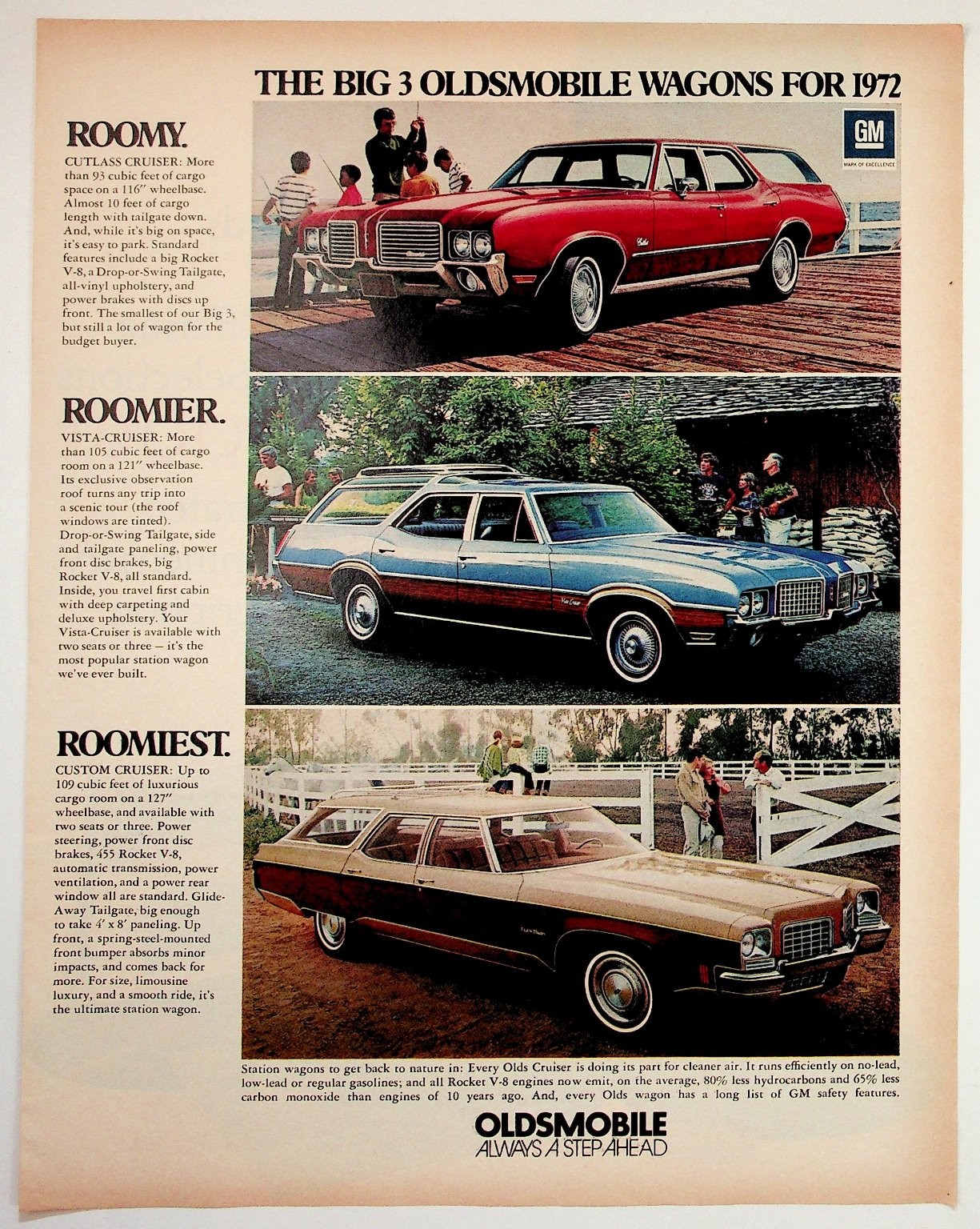 1972 Oldsmobile Station Wagon Vintage Print Ad Cutlass Vista Custom Cruiser GM 1972 Oldsmobile Station Wagon Vintage Print Ad Cutlass Vista Custom Cruiser GM