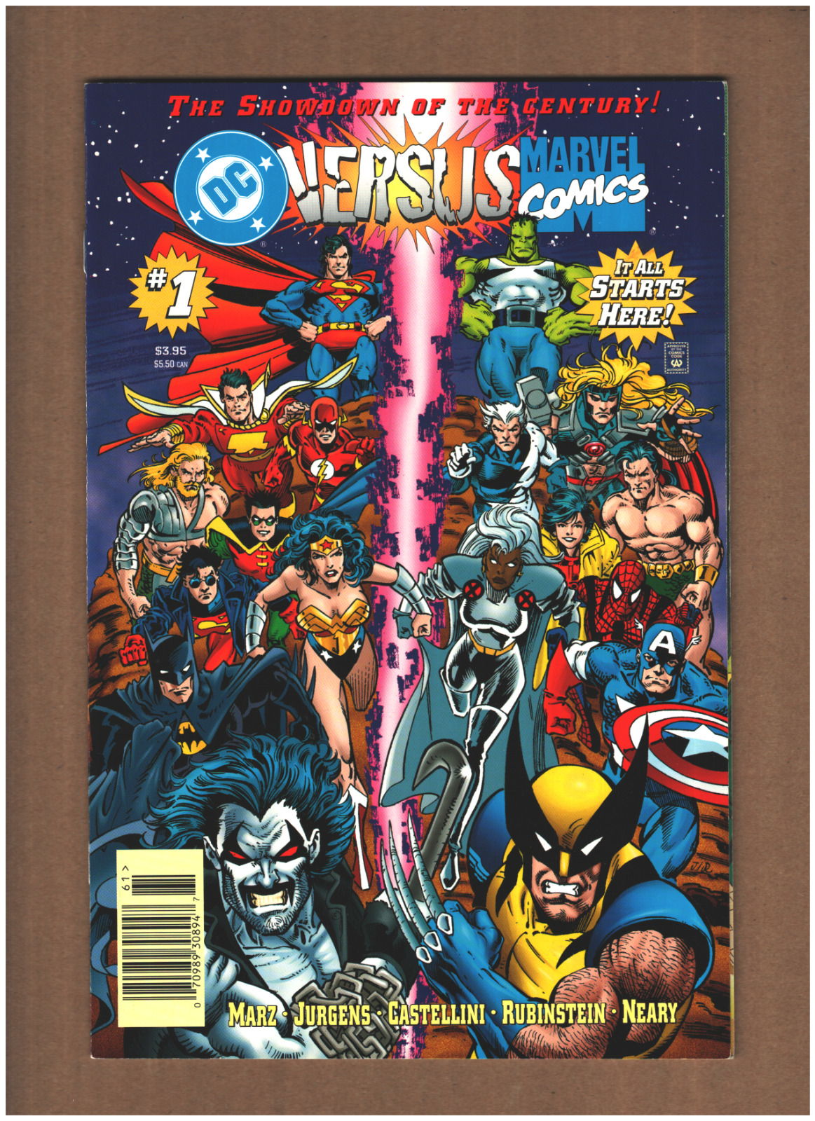DC Versus Marvel #1 Newsstand 1996 Wolverine Lobo Batman Superman NM- 9.2