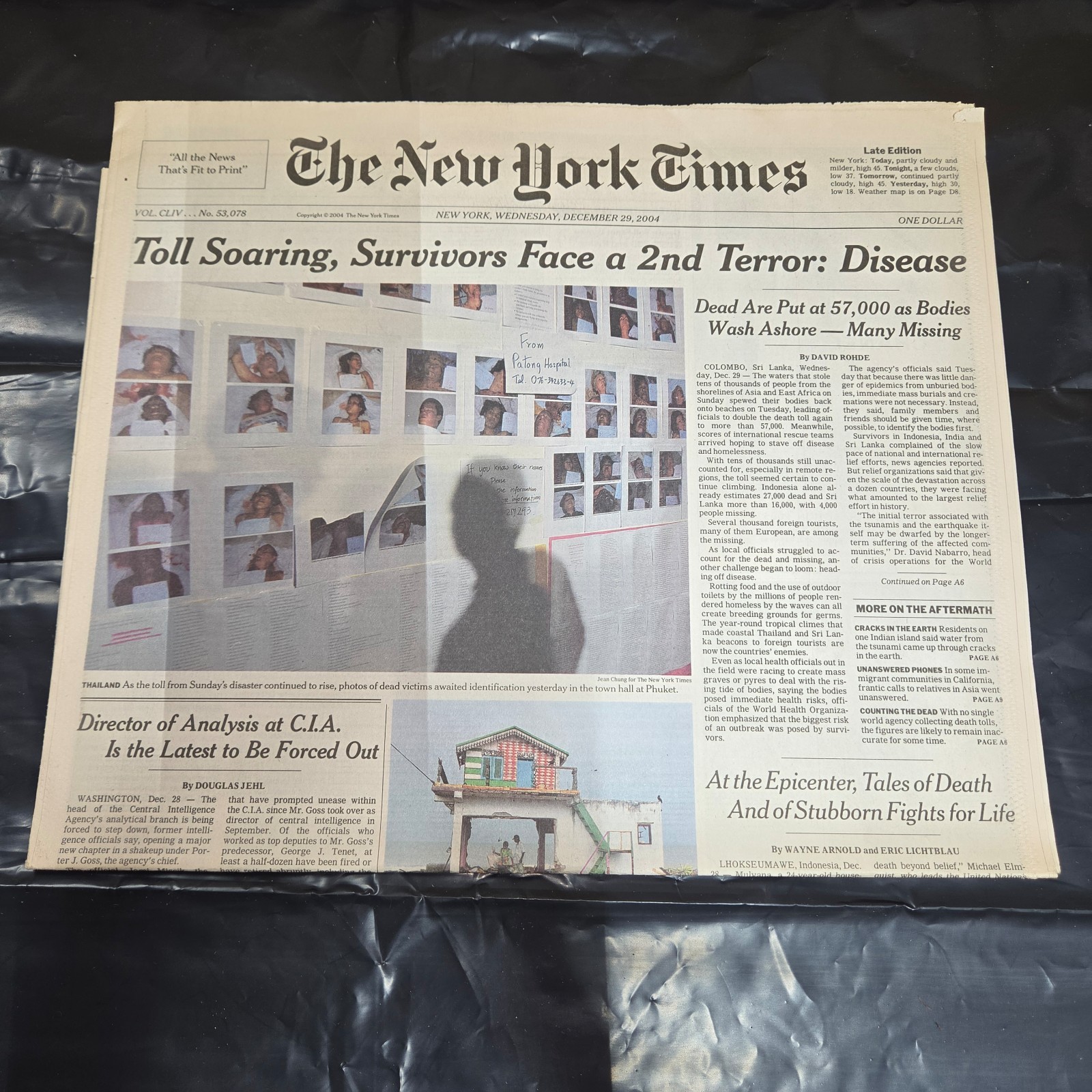 The New York Times December 29 2004 Indian Ocean Tsunami Disaster Front Page