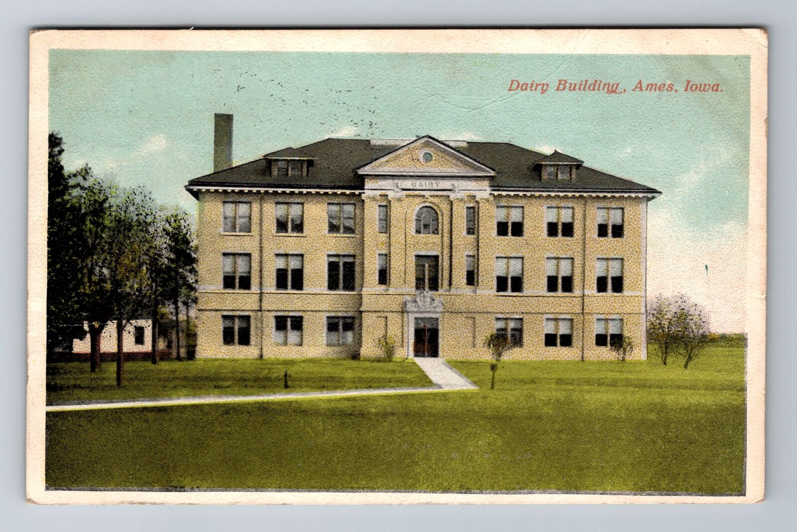 Ames IA-Iowa, Dairy Building, Antique, Vintage c1915 Souvenir Postcard