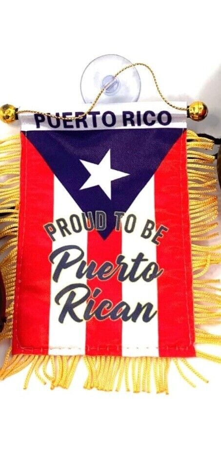 Puerto Rican Car Rearview Mirror Flag 4\