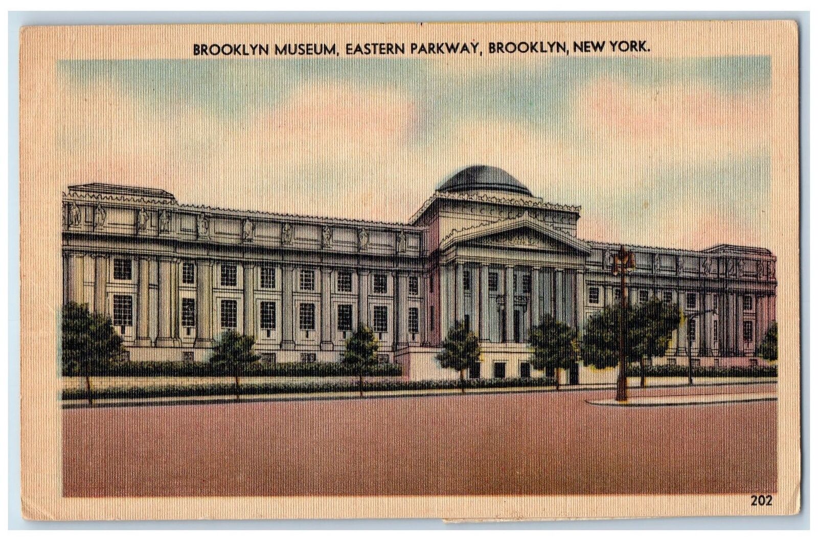 1948 Brooklyn Museum Scene Eastern Parkway Brooklyn New York NY Posted Postcard