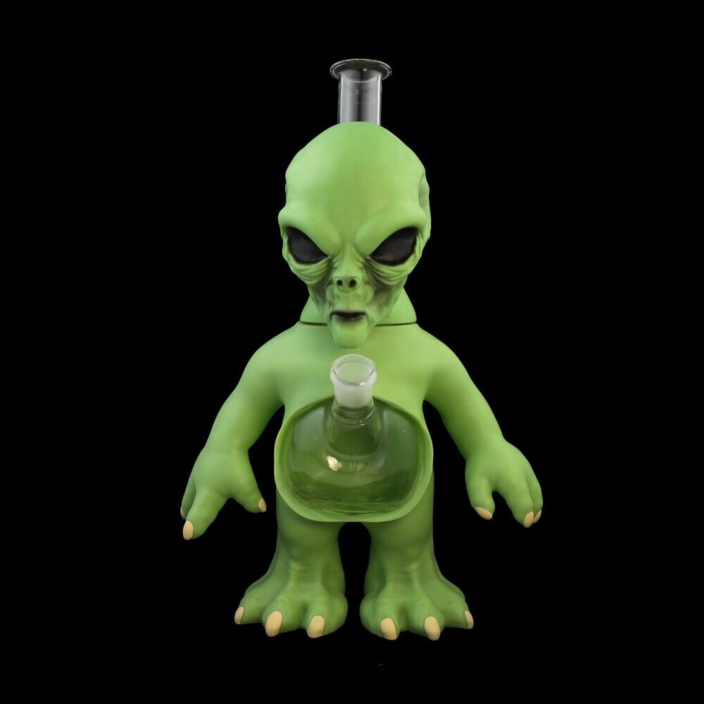 New Large Heavy Alien Silicone Hookah Glass Bongs Smoking Water Pipes 14mm Bowls