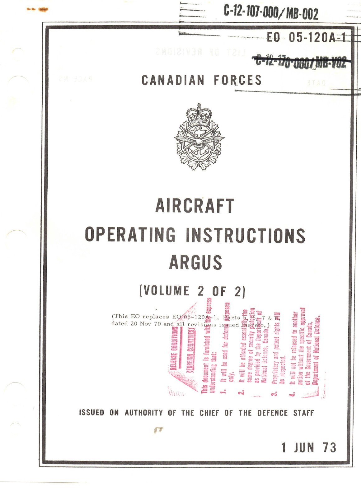 Canadair CP-107 Argus Aircraft Operating Manual historic 1970\'s period PDF 360pg