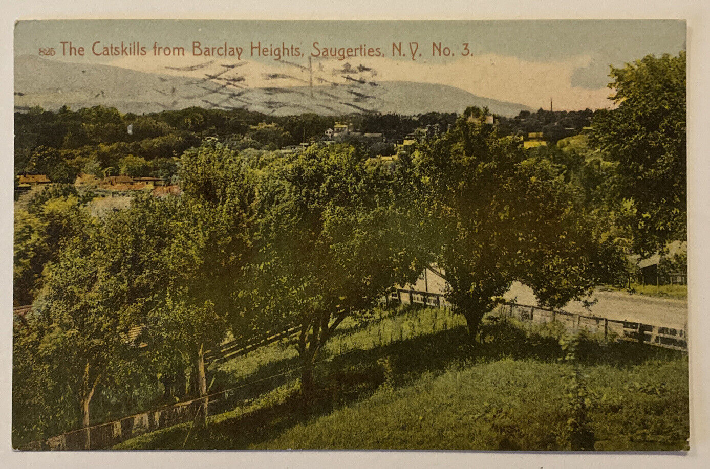 The Catskills from Barclay Heights, Saugerties NY, Divided Back Vintage Postcard