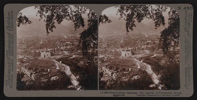 Overlooking Caracas, the capital of Venezuela, South America Old Photo