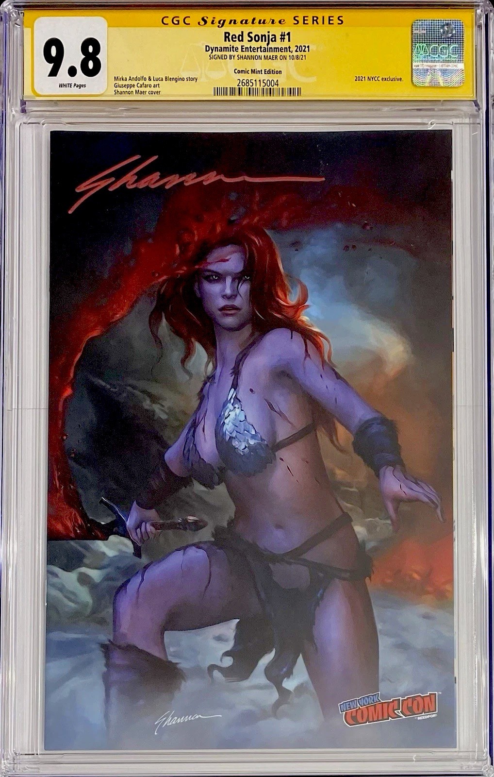 SHANNON MAER COVER RED SONJA #1 SS CGC 9.8 DYNAMITE ENTERTAINMENT NM🔥🔥