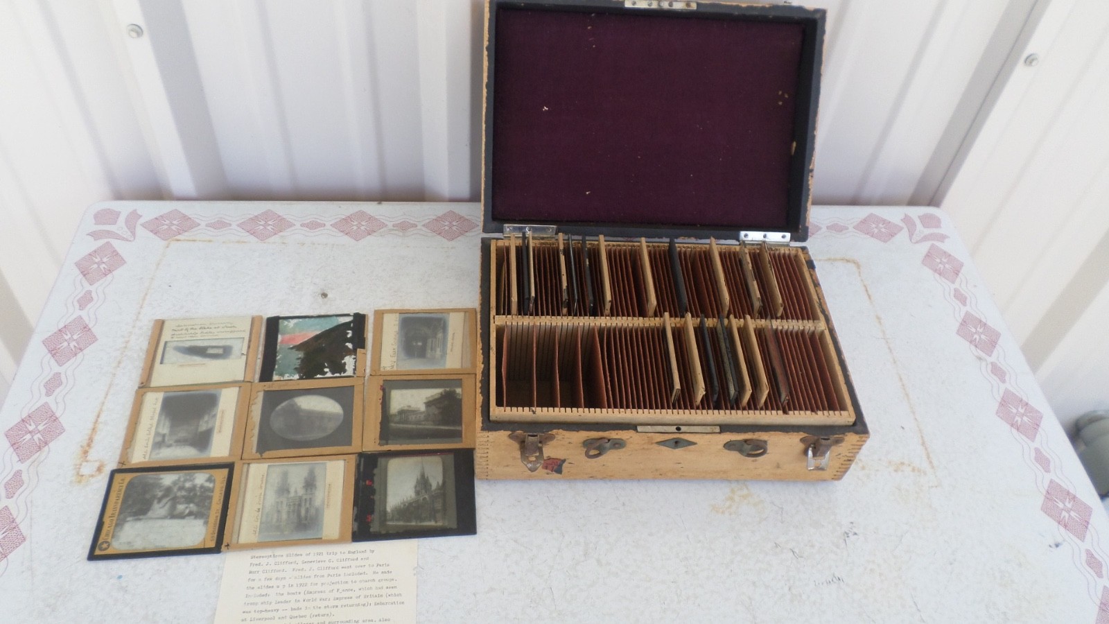 Over 35 Glass Magic Lantern Slides 1920s Trip to England Oxford over 100 years