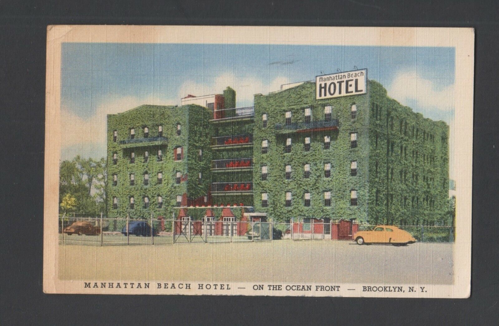 1953 color postcard Manhattan Beach Hotel, Brooklyn New York