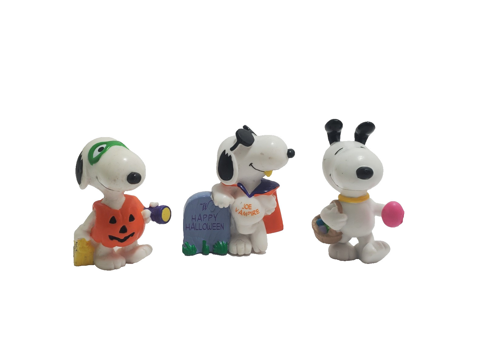 Vintage Peanuts Snoopy PVC Figure Lot Halloween Pumpkin Joe Vampire Easter