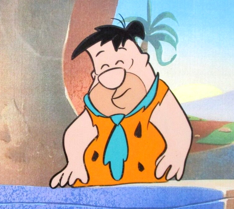 1960s vintage FRED FLINTSTONES HANNA-BARBERA ORIGINAL ANIMATION PRODUCTION CEL